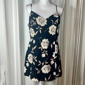Lulu's Black Floral Skort Romper